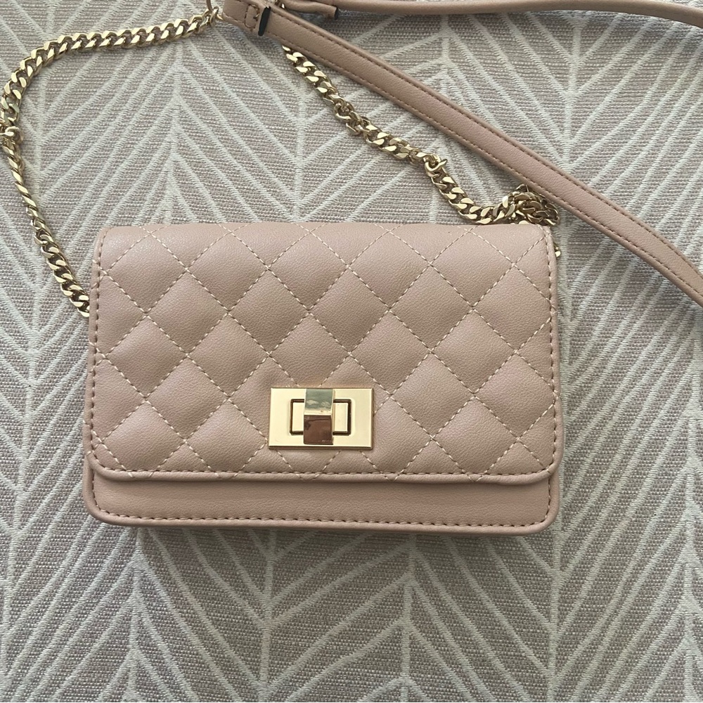 - Call It Spring Small Vegan Quilted Nude Crossbody